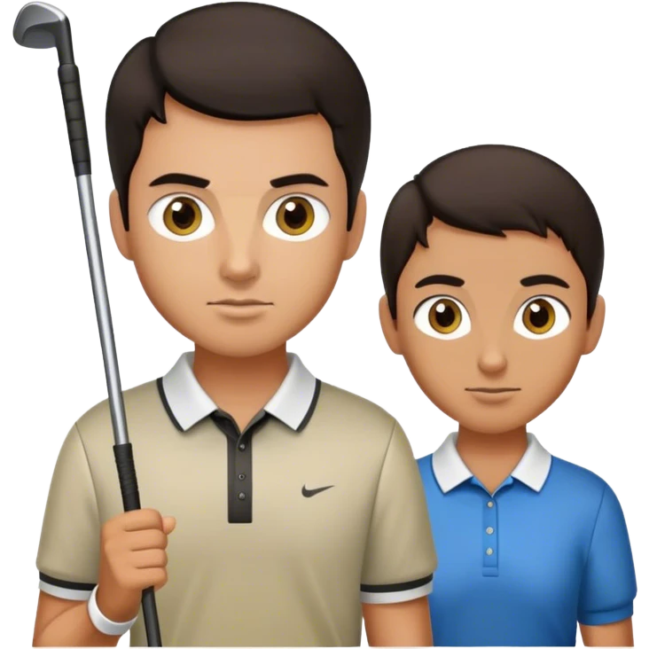 Golf players , dark hair emoji