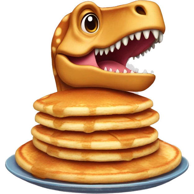 dinosaur with pancakes emoji
