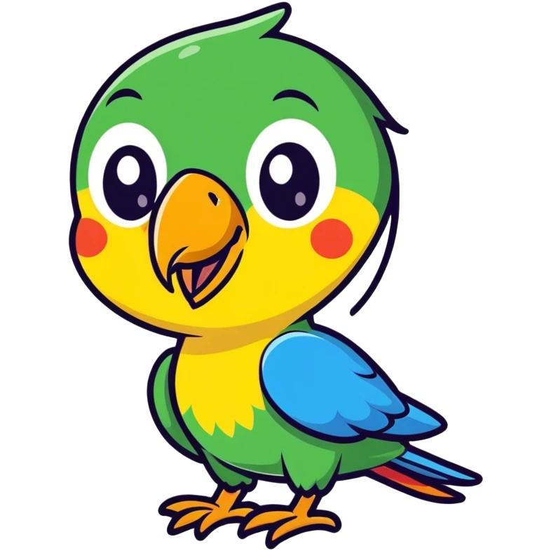 happy parrot face emoji