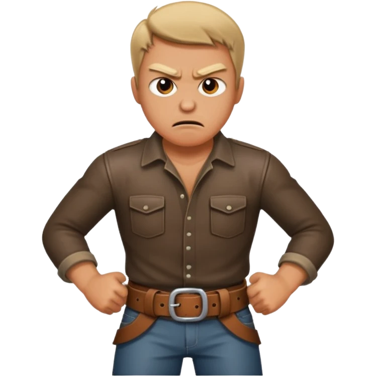 a angry man to the side slanging back and forth a belt emoji