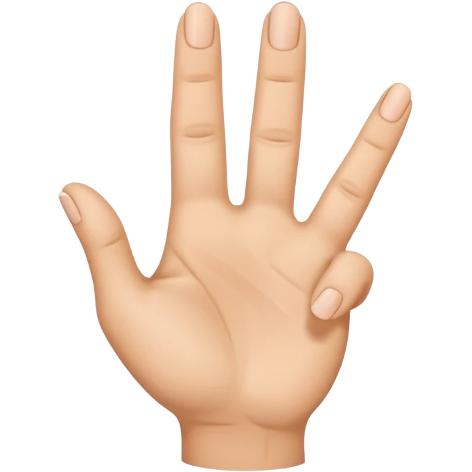 Little finger up and all the others are down with the thumb holding them. emoji