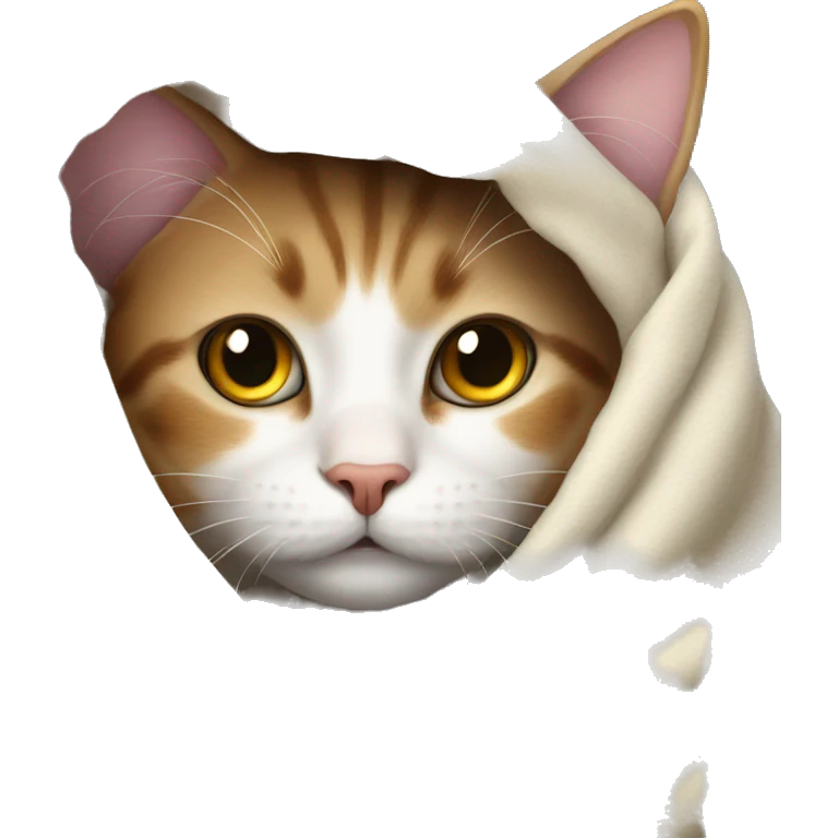 Cat under blanket emoji