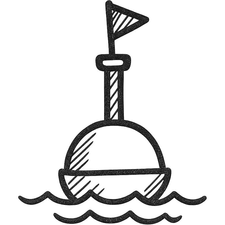hand drawn buoy with black outline and no fill emoji