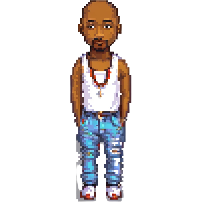 2Pac в полный рост, no background emoji