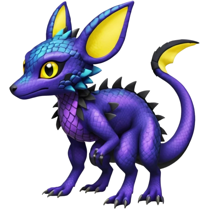 Shiny Salandit-Umbreon-Trico-Noivern-Noibat-Hybrid (Full body) emoji