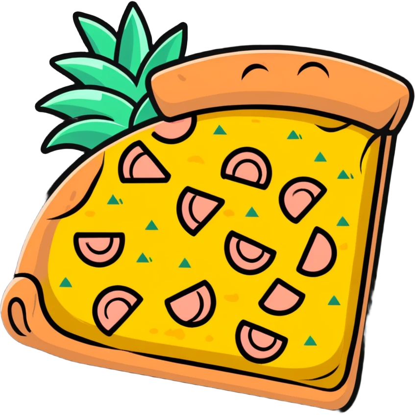 hawaiian pizza with pineapple and ham emoji