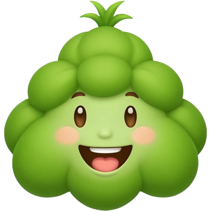 classic style fart emoji with simple green puff and smiling face emoji
