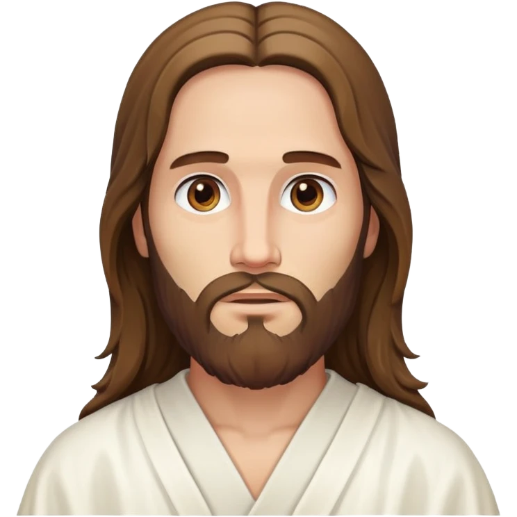 Jesus Christ with long hair and beard, wearing robes emoji