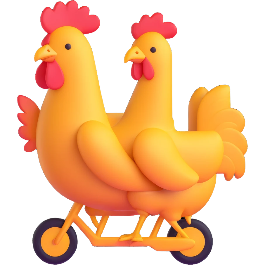 chicken jockey small character riding a chicken emoji