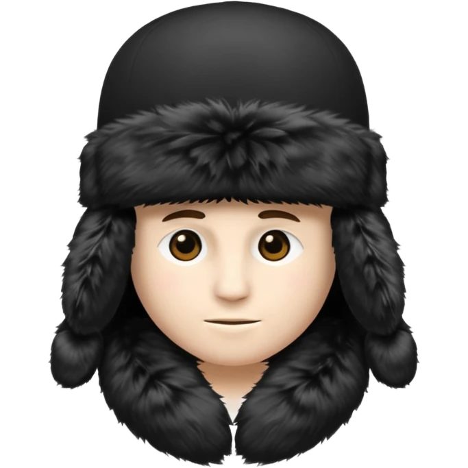 A blank Black ushanka hat emoji