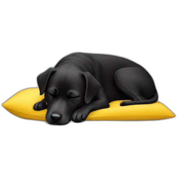 Dog black and yellow sleeping emoji