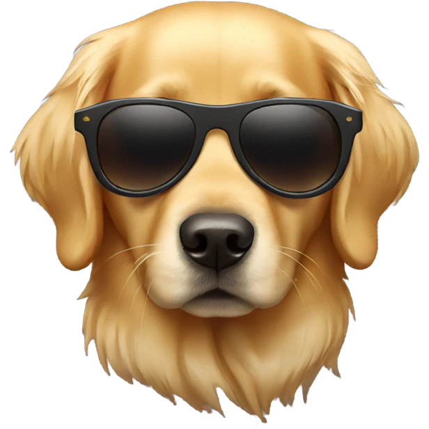 Golden retriever wearing sunglasses emoji