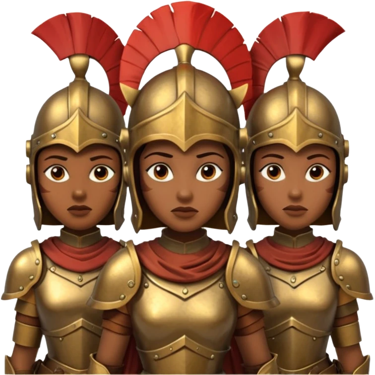 group of trojans being led by a woman emoji