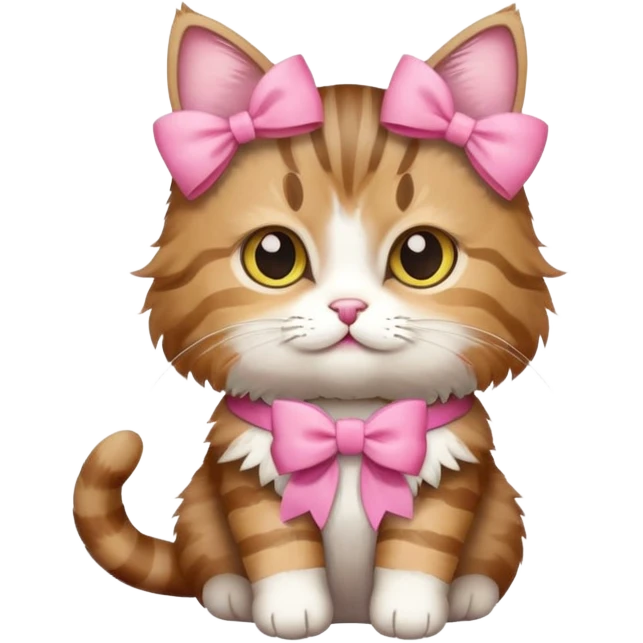 cat wearing pink bow emoji