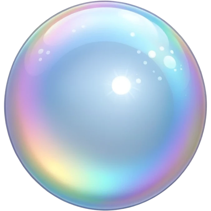 white silver sparkling bubble emoji