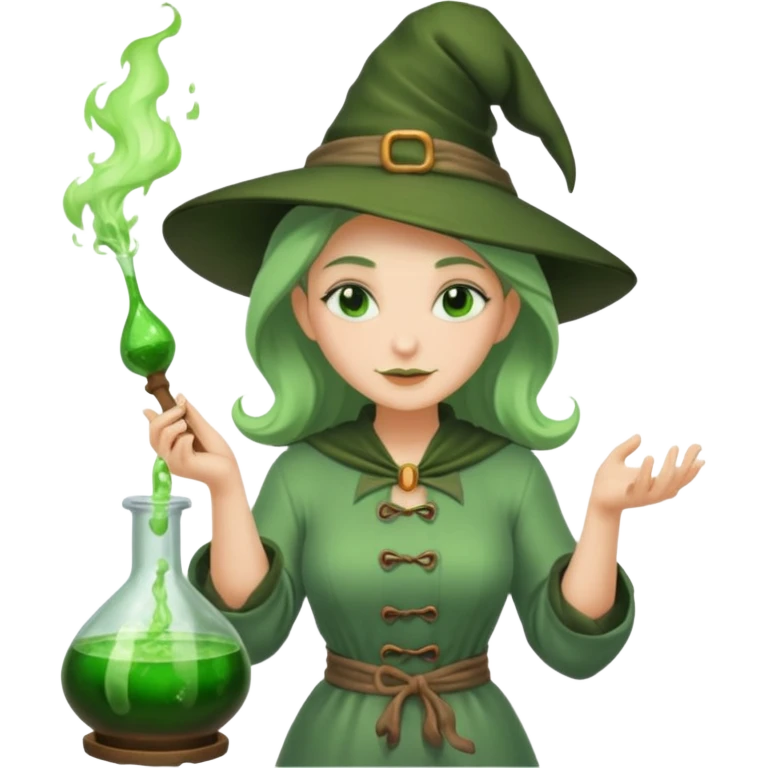 green witch cooking potion emoji