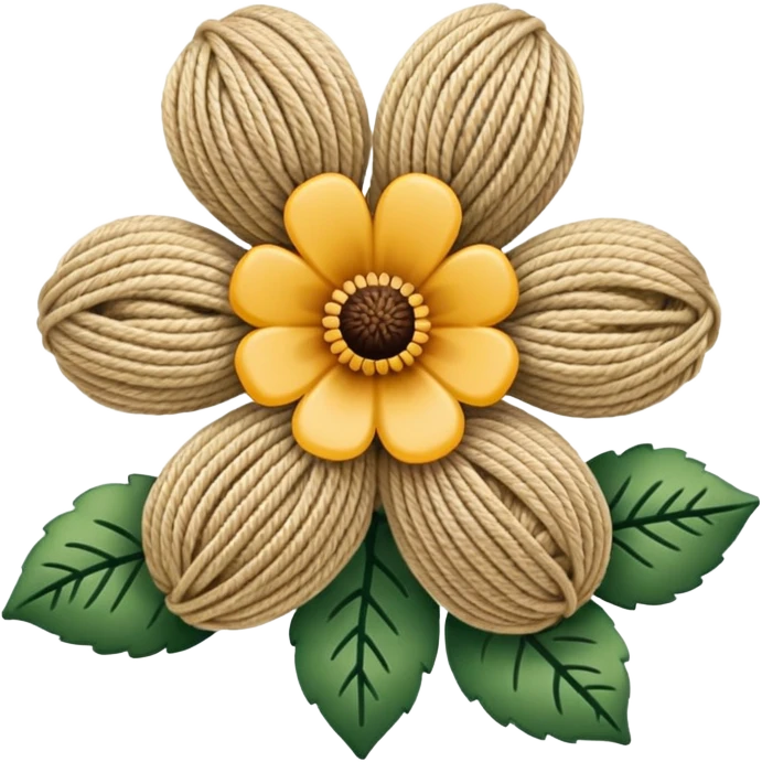 Knit flower with beige design emoji