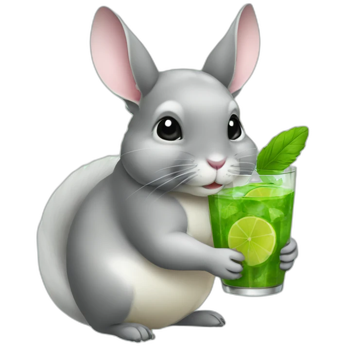 chinchilla drinking mojito emoji