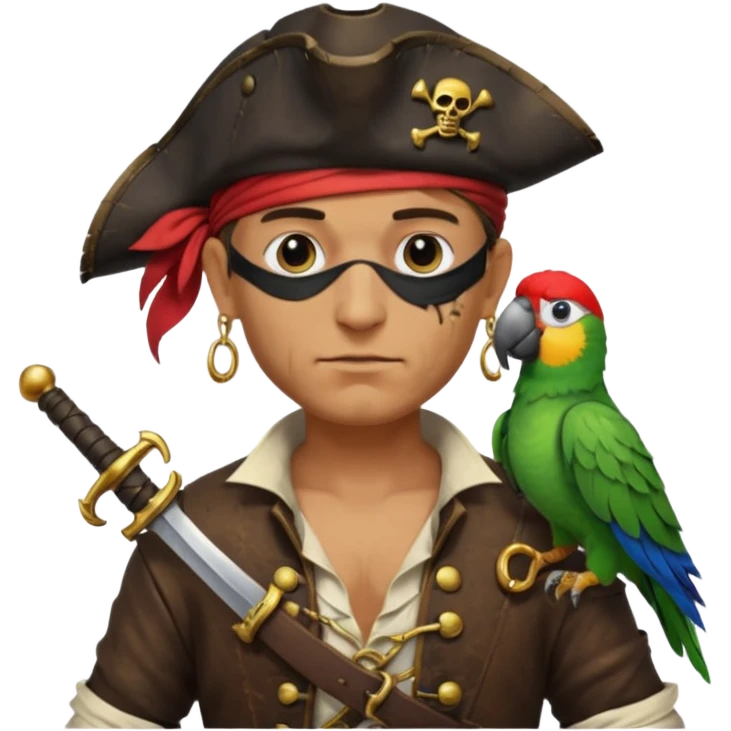 pirate and parrot emoji
