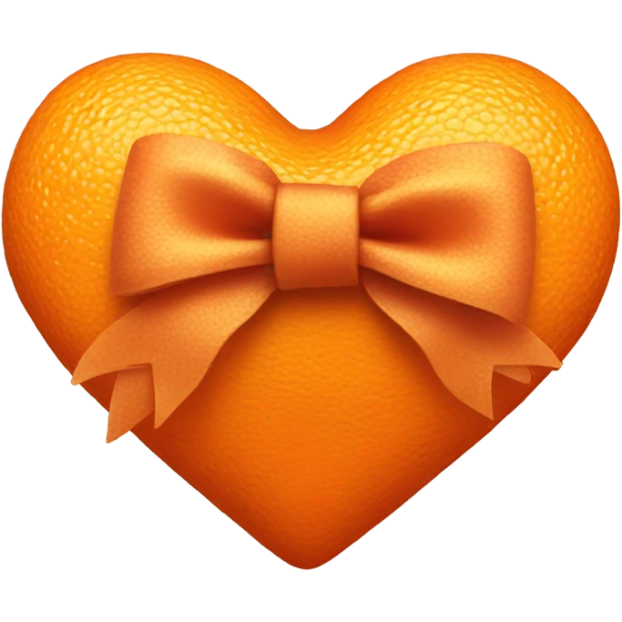 Orange heart with bow emoji