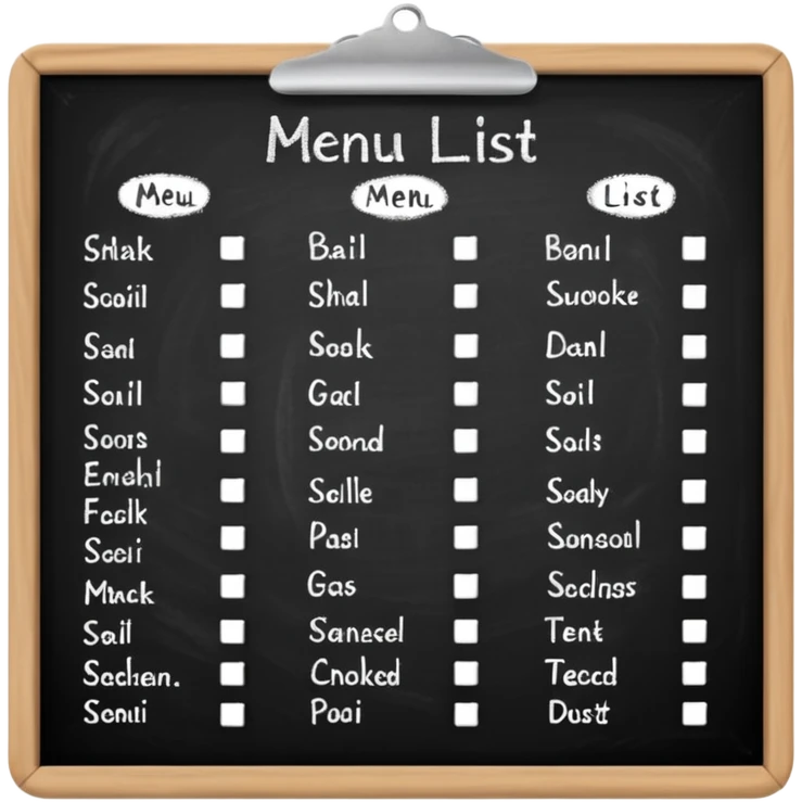 menu list emoji