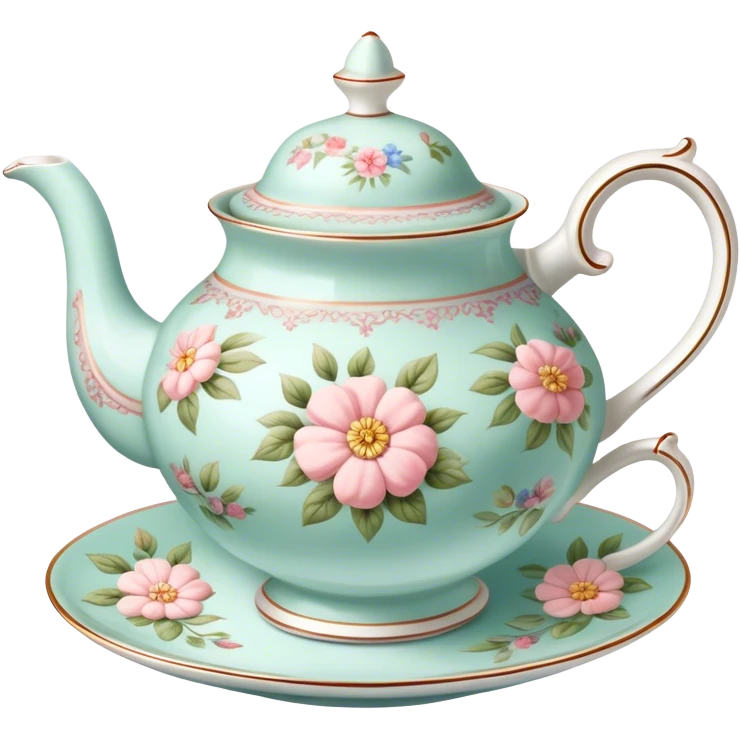 Vintage tea with flower design emoji