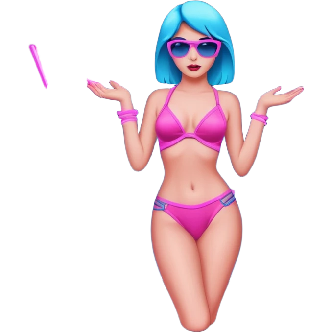 vice city neon typo and striptease emoji