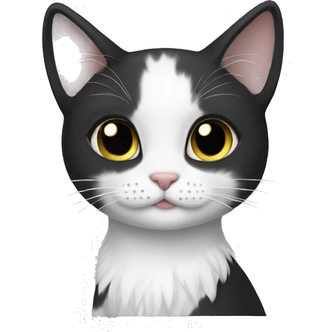 PRINCESS CAT WITH BLACK AND WHITE SKIn emoji