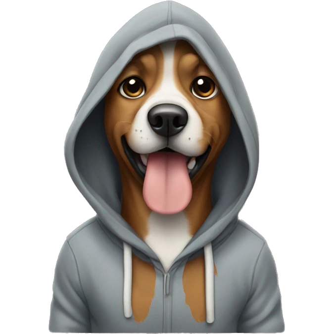 Dog wearing hoodie emoji