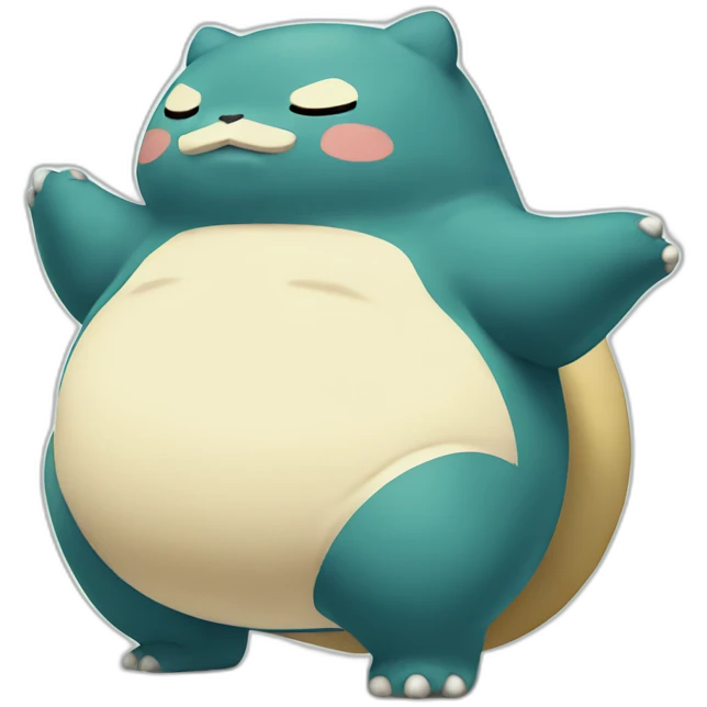 Snorlax with a cute butt emoji