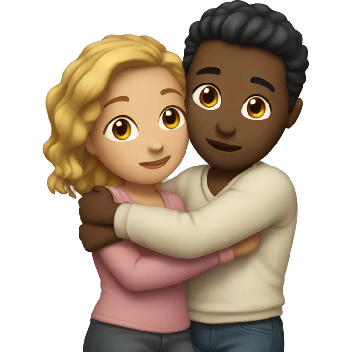 Girls cuddling romantically emoji