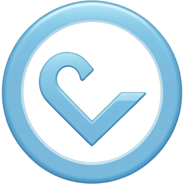 Genera esto que está entre comillas "✓" y alrededor ponle un círculo y rellena adentro del circulo de color celete emoji