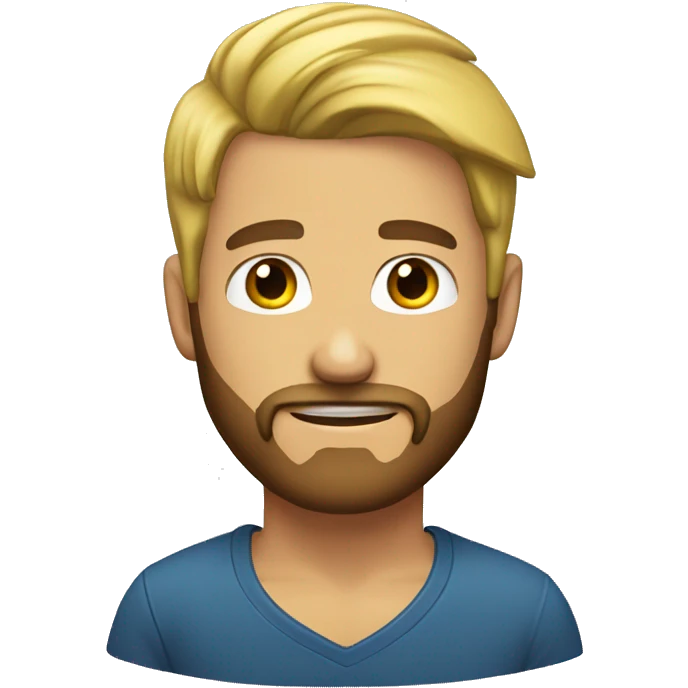 guy with neck tattoos and blonde hair with a medium brown beard emoji