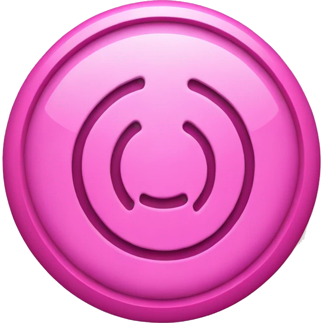 Pink round computer power button  emoji