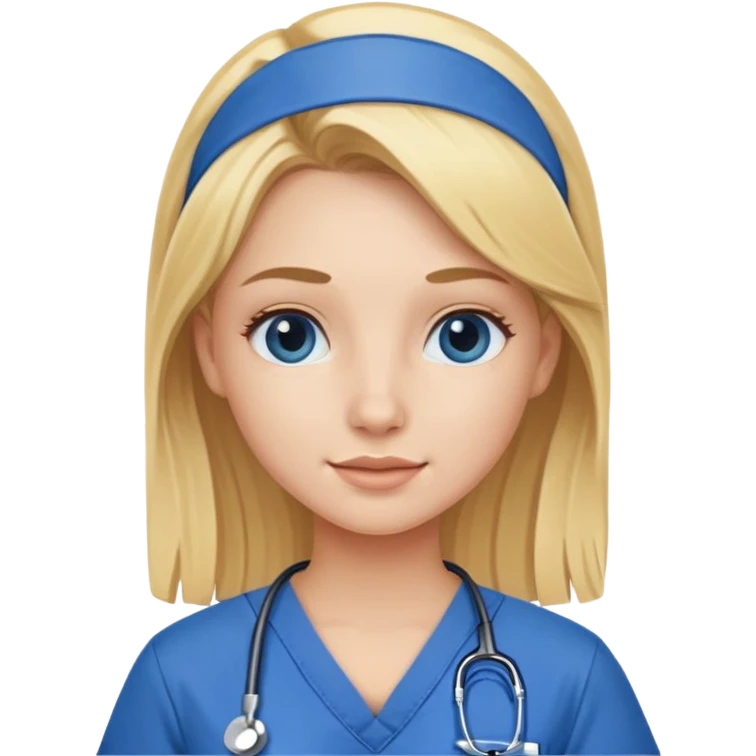 Blonde girl in scrubs  emoji