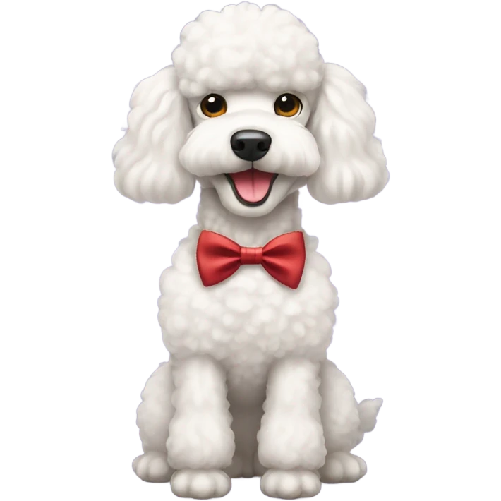 White poodle with a bow tie  emoji