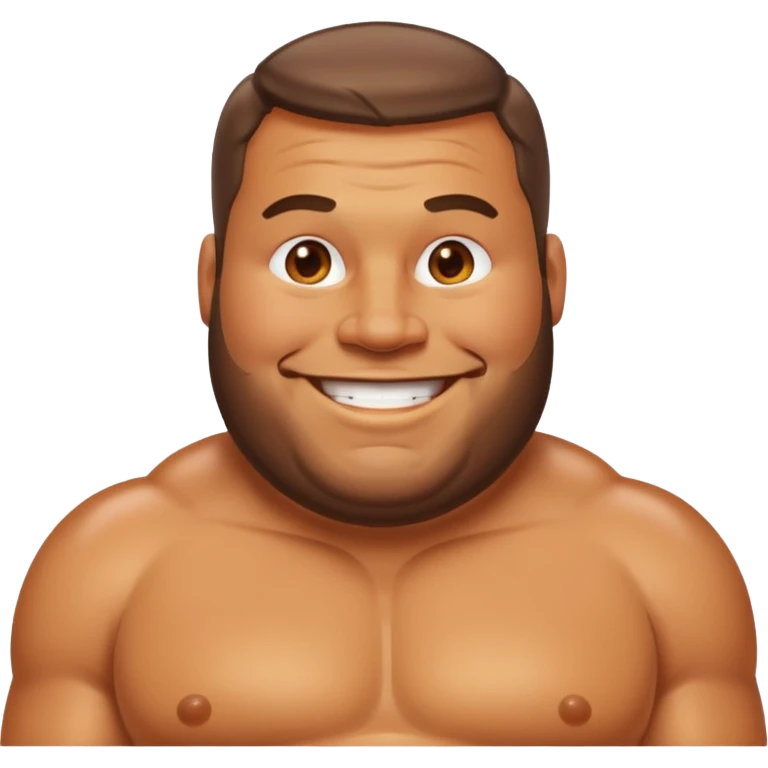 big fat man oiled up emoji