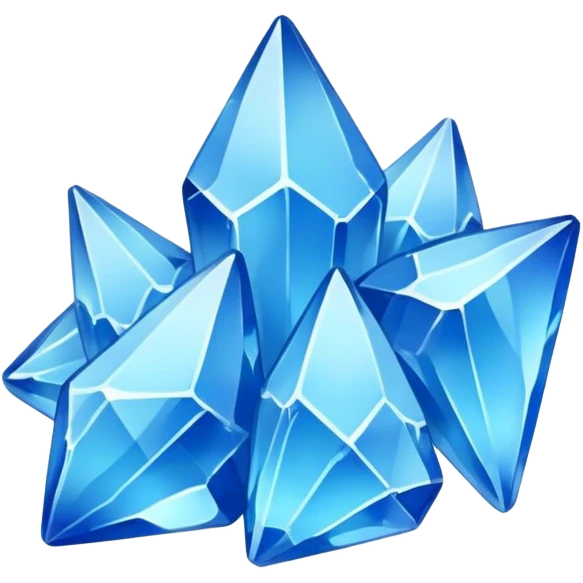 5 small blue  shards cristals forming a small pile emoji