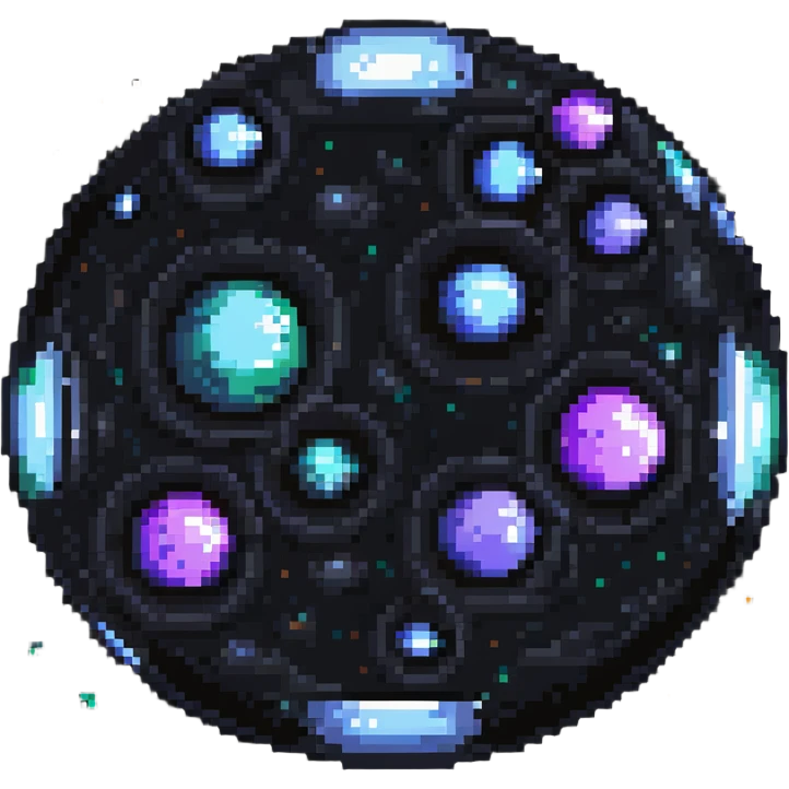 galaxy nebula orb, pixel art style, tiny stars and cosmic swirls emoji