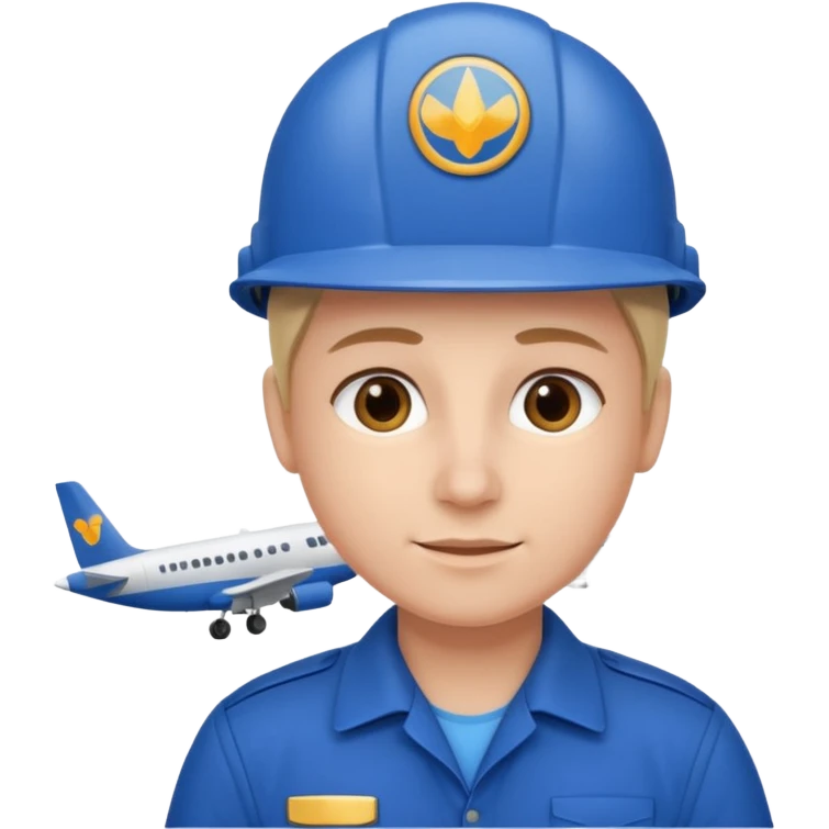 AIRPORT ENGINEER WITHOUT SAFETY HELMET emoji