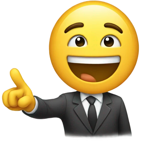 Smiling with finger emoji