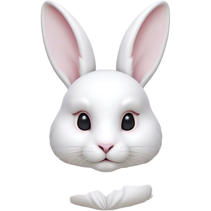 Cinematic Noble White Rabbit Portrait Emoji, Poised and regal, with a graceful, compact build and a pristine, silky white fur, long perky ears and gentle, soulful dark eyes, Simplified yet sharp and sophisticated features, highly detailed, glowing with a soft, dignified glow, high shine, intelligent and gentle, stylized with an air of refined elegance, focused and attentive, soft glowing outline, capturing the essence of a watchful and confident companion, so majestic it feels as though it could hop out of the screen with effortless authority! emoji