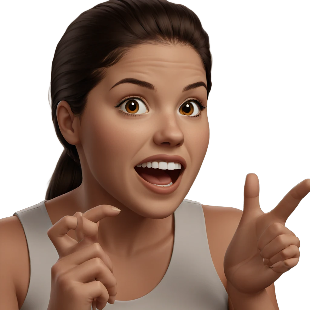 realistic girl with brown background emoji