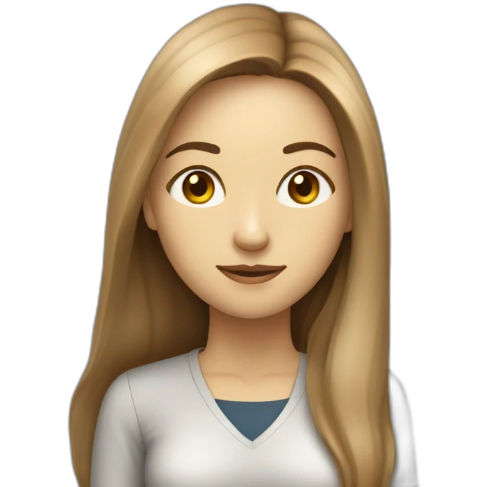 woman data science engineer, white, brown long hair, dealing with all the data related requests emoji