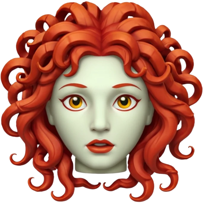 statue head medusa red hair marble emoji