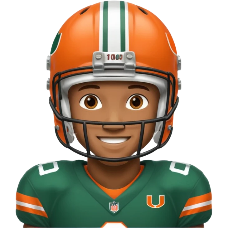 black football player for the university of miami wearing number 10  emoji