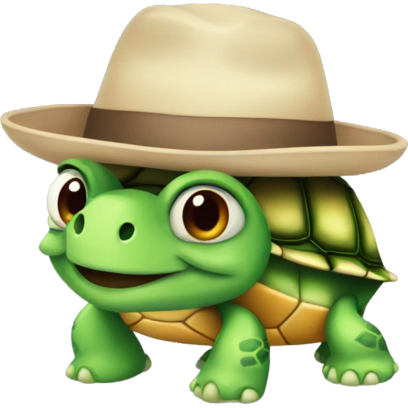 turtle with hat emoji