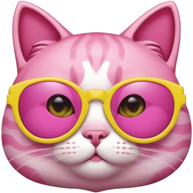Pink Cat With Lemon Sunglasses  emoji