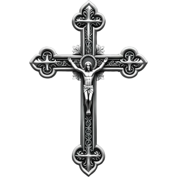 Juste la croix catholique en métal noir stp emoji