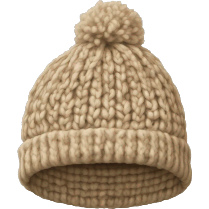 Beige knitted wool cap piece of clothing emoji